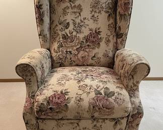 Lane Furniture Floral Upholstered Reclining Wingback Accent Chair