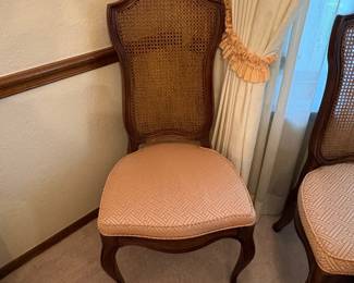 Drexel Heritage French Provincial Cane Back Dining Chairs and Dining Table Set