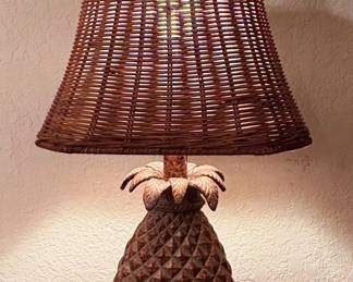 Wildwood Lamps Pineapple Table Lamp with Woven Rattan Shade