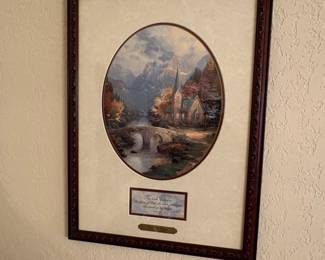 Thomas Kinkade "Mountain Chapel" Accent Print with COA