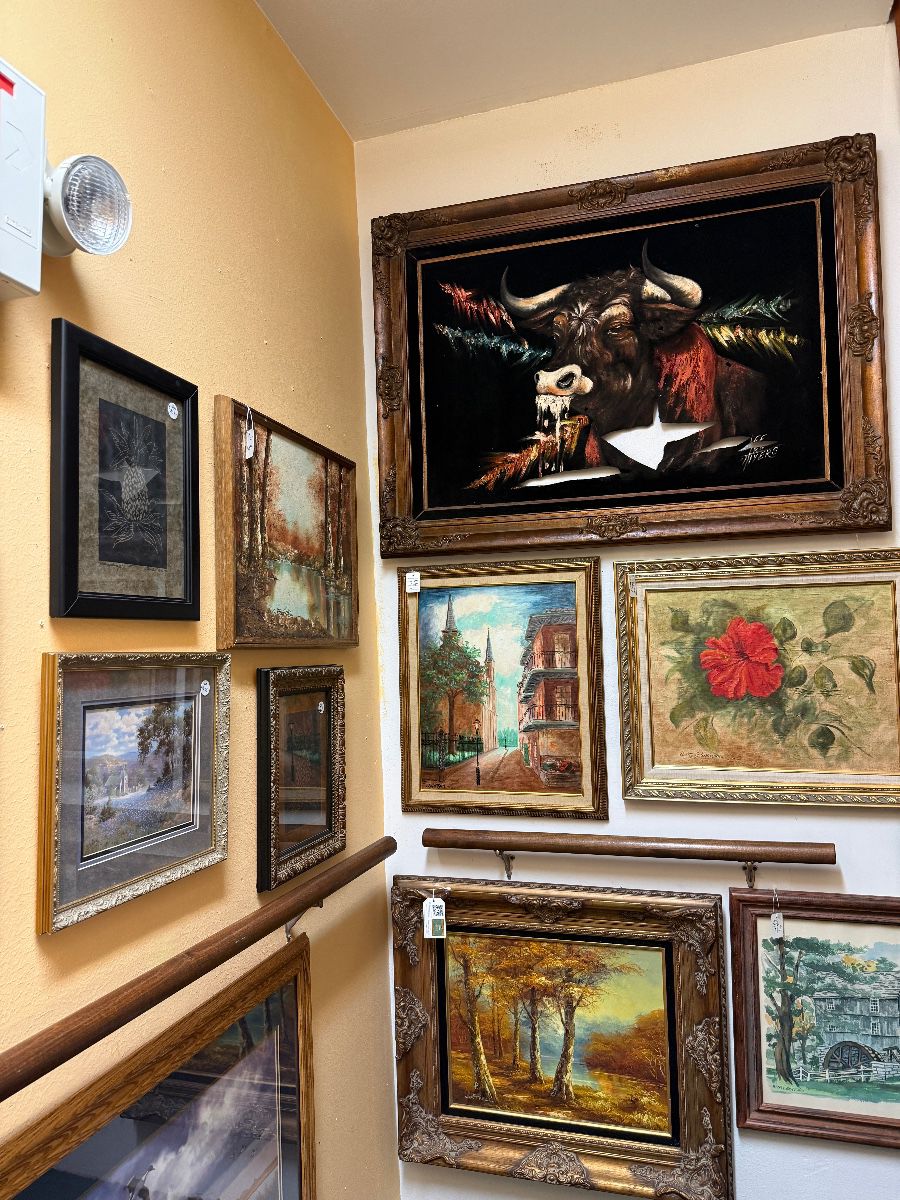Gallery Walls filled with beautiful oils