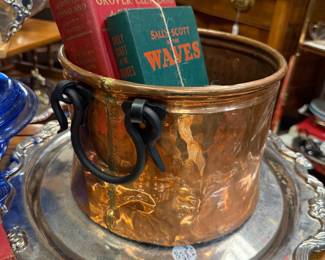 beautiful copper bucket with metal handles