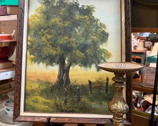 vintage framed oil