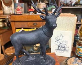 Vintage cast iron deer figurine