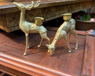 brass deer candlstick holders