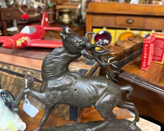 vintage cast iron stag figurine