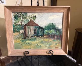 farmhouse framed oil