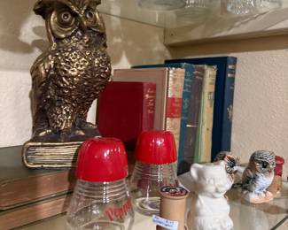 vintage figurines, vintage books