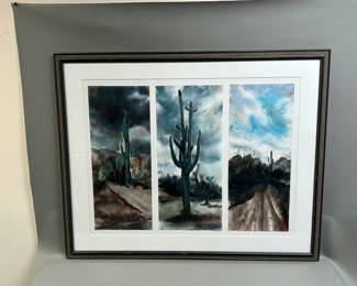 Lot 10: Pastel Desert Landscape Signed