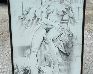 Lot 49: RISD Charcoal Drawing Study Art Nude Portrait