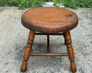 Lot 22: Antique Country Farm Stool 