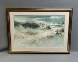 Lot 28: Signed Landscape Watercolor Painting 