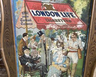 Large Metal "London Life Cigarettes" sign