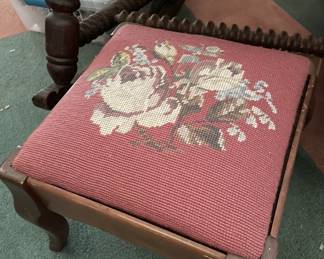 Needlepoint footstool
