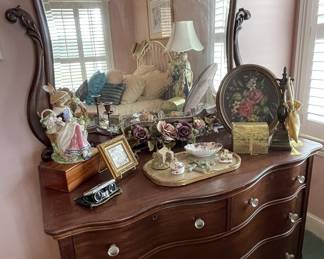 Antique serpentine front dresser