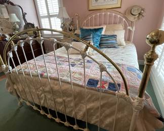 Iron & brass bed