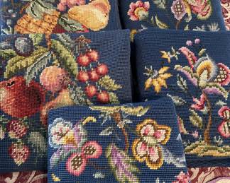 Needlepoint chair seats by