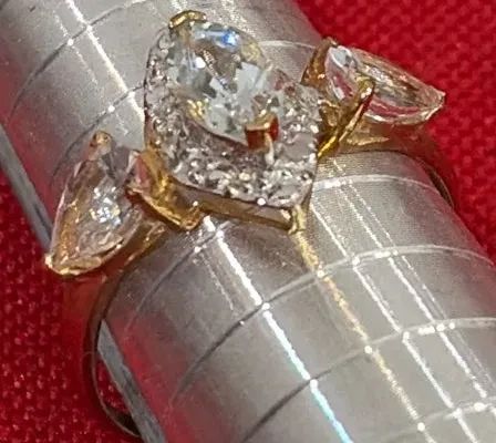 10KT Gold Ring With Diamond and Topaz