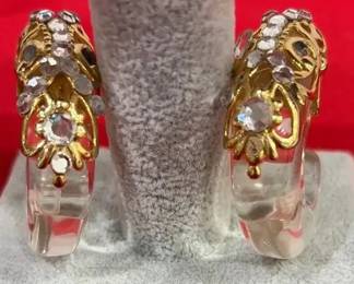 Vintage Ina Corinne Lucite Clip On Earrings