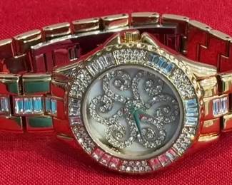 Vintage Victoria Wieck Watch 2 Rhinestone Encrusted