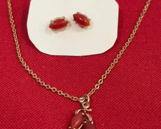 Carnelian Necklace Earrings