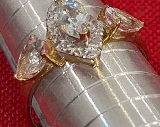 10KT Gold Ring With Diamond and Topaz
