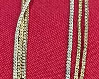 3 Gold Tone Necklaces