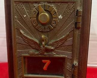 Wooden Post Office Box Bank Or Home Decor