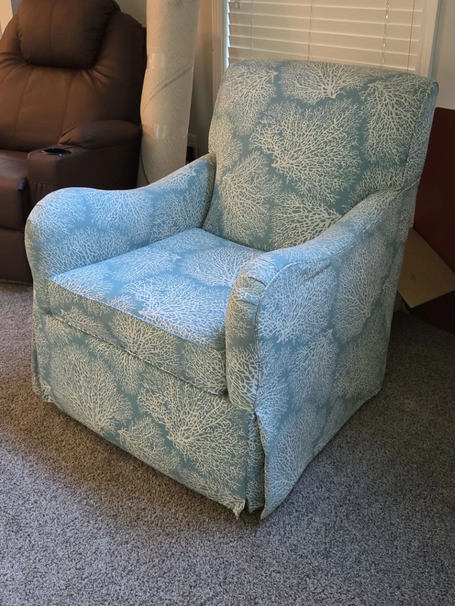 Sam Moore Swivel Rocker Coral Pattern