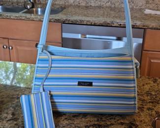 Kate Spade Striped Shoulder Bag with Pouch