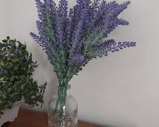 Lavender in Embossed Glass Vase