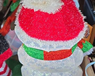 Lighted Tinsel Snowman Decoration second image