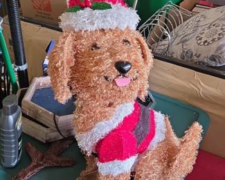 Lighted Tinsel Goldendoodle Christmas Dog