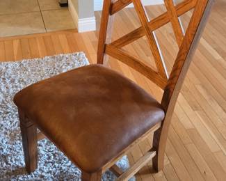Oak Dining Set with Slate Inlay fourth image