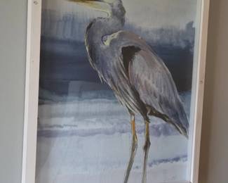 Heron on Blue I Print by Lanie Loreth