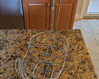 Chrome Wire Fruit Basket with Banana Hanger second image