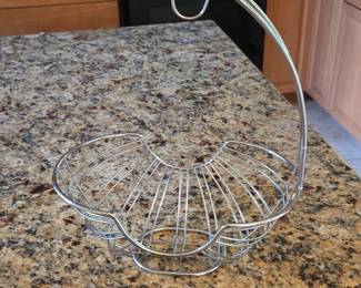 Chrome Wire Fruit Basket with Banana Hanger