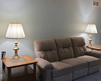 Pair Brass Table Lamps third image
