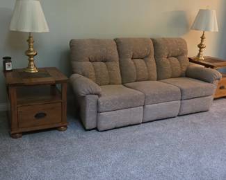 Oak SlateTop End Tables Set of fifth image