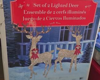 Lighted Christmas Deer Set