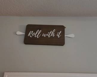 Roll With It Rolling Pin Sign