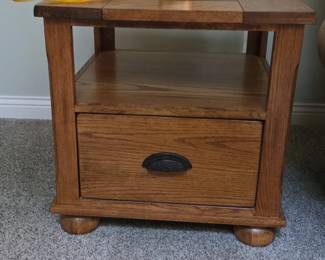 Oak SlateTop End Tables Set of second image