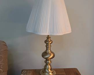 Pair Brass Table Lamps second image