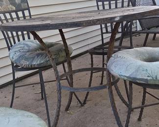 Wrought Iron Stone Patio Set fourth image