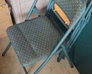 Set of Green Folding Chairs third image