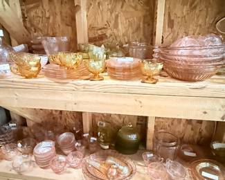 Depression glass and other glass from the 20s 30s 40s and 50s
