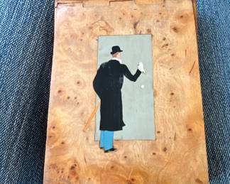 Cigarette Case -Vintage Risque Nude-Birdseye Maple,