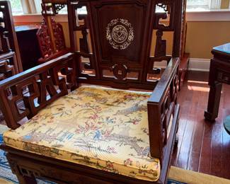 Qing dynasty Rosewood Chair 1850’s inlaid Mother of pearl