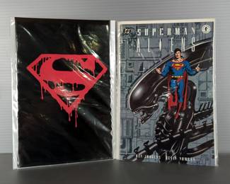 DC Death Of Superman Black Bag Sealed, FCBD Scooby-Doo Team-Up With Super Friends, Krypto #1, Superman vs. Aliens #1-3, And More, 8 Total