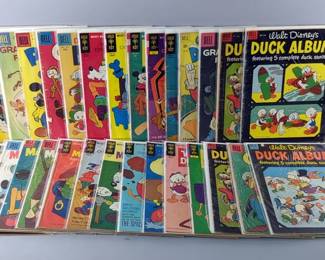 Dell Four Color And Gold Key Disney Comics Including Walt Disney's Duck Album, Mickey Mouse, Walt Disney's Comics And Stories, And More, 28 Total